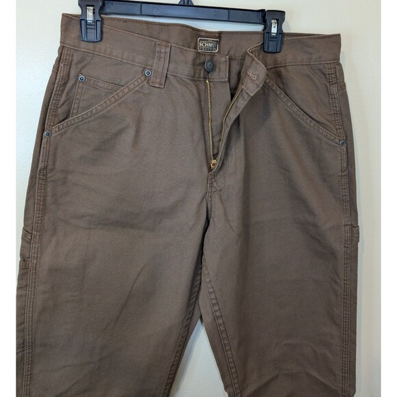 C.E. Schmidt Men Utility Work Pant Brown Relaxed Fit 100% Cotton Workwear 32x34 - Picture 4 of 7